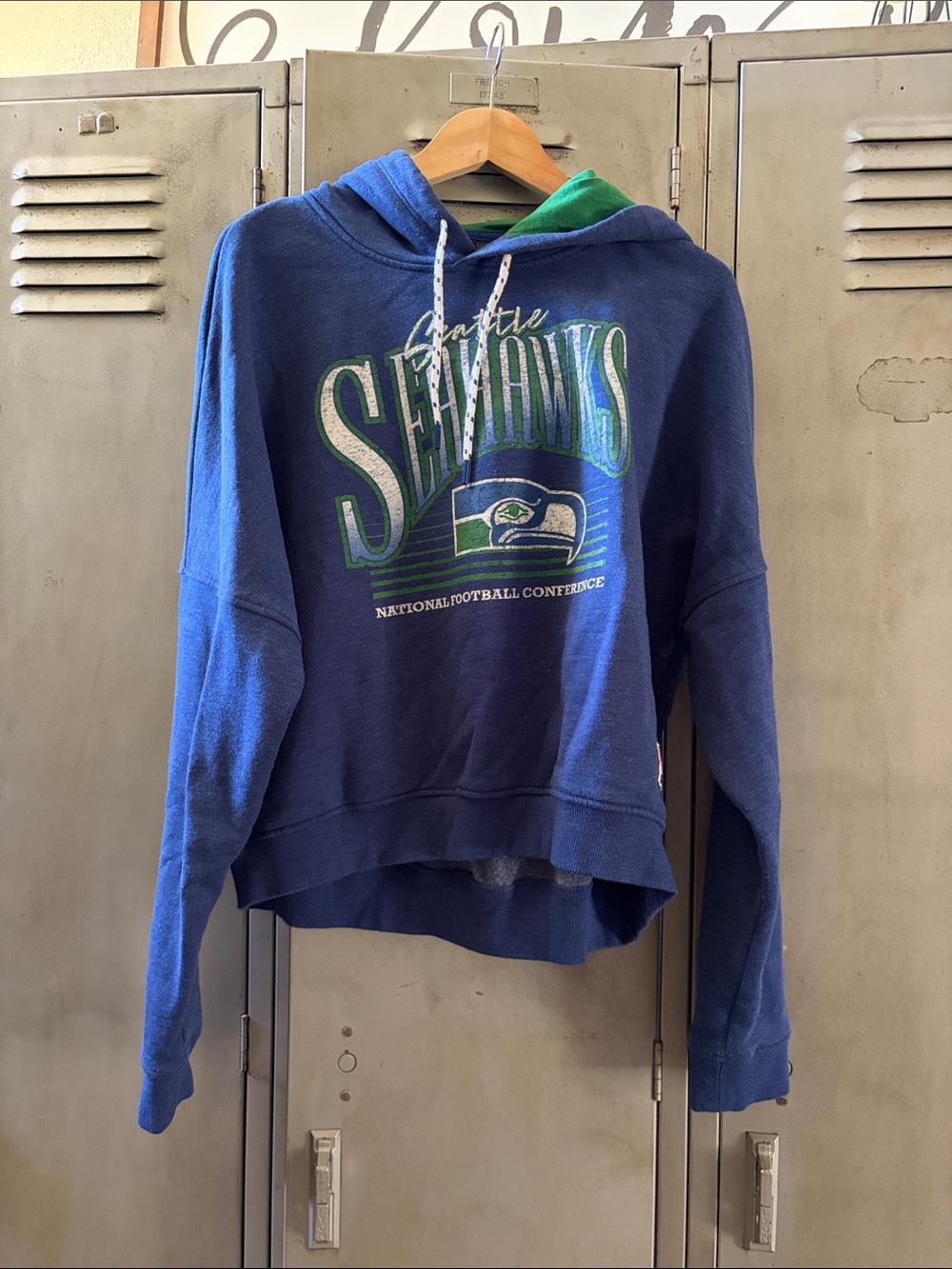 New Era Seattle Seahawks Blue Hoodie with Green Lining